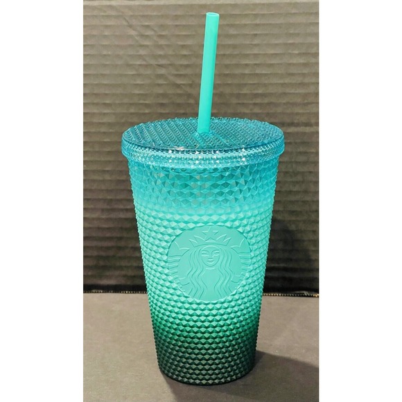 Starbucks Winter 2022 Waxberry Mint Green Gradient Bling Cup Tumbler Grande 16oz - Picture 1 of 4